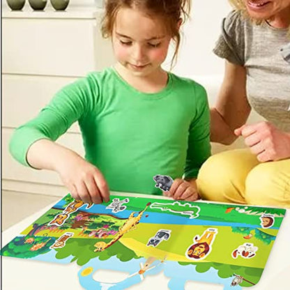 Reusable Sticker Book for Kids, 3 Sets Educational Learning Toys Travel Stickers Activity Books for Toddler Girls Boys Age 3+ Birthday Gifts - Farm, Season & Animals - style: Farm + Animal + Season