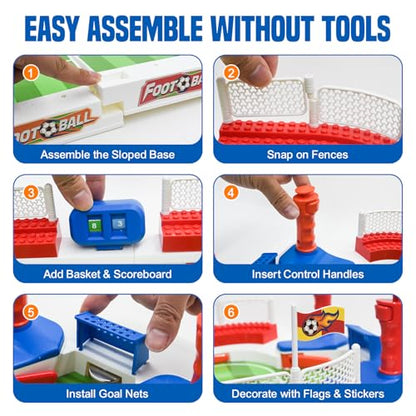 Soccer Board Game, Mini Foosball Table Toys for Boys & Girls Kids - Upgraded Interactive Pinball Tabletop Football Game, Ideal Birthday Christmas Sports Gifts for Family, Playroom & Travel