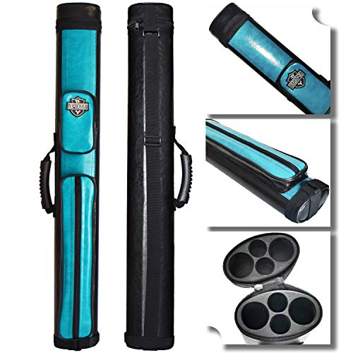 2x2 Hard cue case Oval Pool Cue Billiard Stick Carrying Case - color: B01-Turquoise
