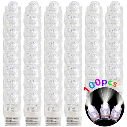 100pcs White Finger Lights, Glow in the Dark Wedding Party Favors, LED Finger Flashlights for Goodie Bag Stuffers Classroom Prizes, Carnival Birthday Concert Gifts Accessories - style: White-100