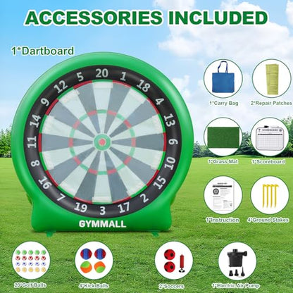 Giant Dart Board Inflatable with Pump, Outdoor and Indoor Soccer Sport Kick Dartboard for Kids and Adults, Waterproof Darts Board Yard Game with 20 Golf Balls, 4 Sticky Balls, 2 Soccers - style: Refreshing