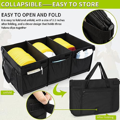 Disc Golf Storage Bag Durable Large Capacity with Dividers and Multi Side Pockets, Black - style: 24 X 15 X 10 Inch
