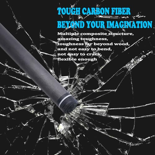 CUEELF Carbon Fiber Pool Cue Stick Leather Wrap Professional Low Deflection Billiard Cue Stick 12.5mm Carbon Fiber Technology Pool Cue - color: CA-SC-BLACK