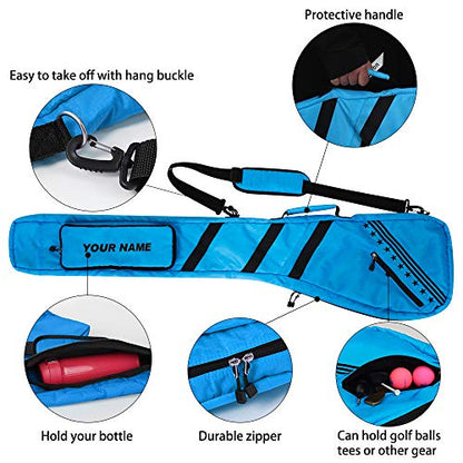 Big Teeth Golf Sunday Bag, Small Golf Bag Lightweight, Par 3 Golf Bag for A Few Clubs Driving Range, Practice with Carry Shoulder Strap Foldable Multi-Colour - color: Custom