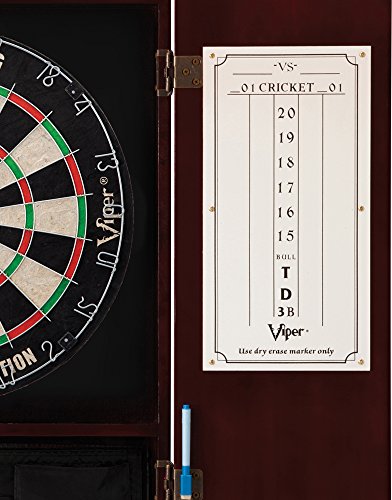 Viper by GLD Products Metropolitan Solid Wood Cabinet & Sisal/Bristle Dartboard Play-Ready Bundle - color: Mahogany, style: Standard Set