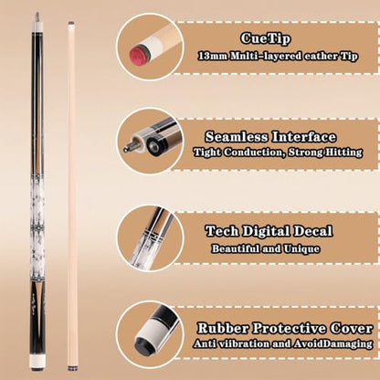 58 inch Canadian Maple Billiard Pool Cue Stick, 13mm 1/2 Maple Billiard Pool Stick, House Bar Pool Table Sticks for Men(Numerous Styles to Choose from) - color: P20