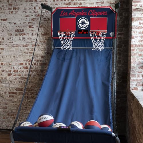 Pop-A-Shot - Home Dual Shot Arcade Basketball Game with NBA Graphics l Sensor Scoring l 16 Game Modes l 7 Balls l Foldable Storage l for All NBA Fans - style: Los Angeles Clippers