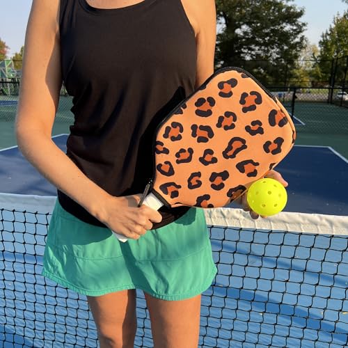Racquet Inc Tennis Gifts Pickleball Paddle Cover Sleeve – Universal Fit for Standard Paddles, Neoprene Protective Case with Zipper, Pickleball Paddle Cover, Gift for Pickleball Players - color: Wild Roar