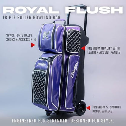 KR Strikeforce Royal Flush Triple Roller Bowling Bag - USA