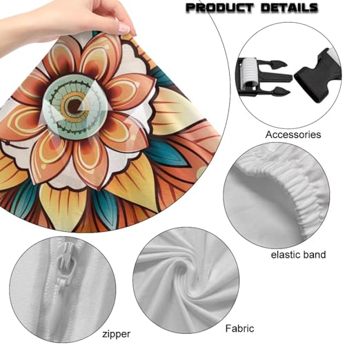 Butterfly Print Gaming Chair Covers Boho Mandala Flower Print Gamer Chair Cover Set with 2 Armrest Covers for Swivel Rotating Chairs, Machine Washable - color: Brown - Butterfly Boho Mandala Flower