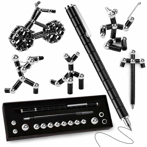 Magentic Pens Gifts For Teen Boys: Fathers DaD Gifts, Teacher Appreciation Gift, Birthday Gift For Men Women Him Her Teenage Boys, Cool Gadget Stress Relief Toys For Adults Office Desk Accessories - color: Black