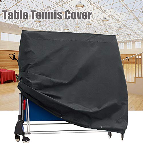 J&C Table Tennis Cover 420D Ping Pong Table Cover Black Full UV Protected Table Tennis Cover Outdoor Waterproof Heavy Duty Ping Pong Table Outdoor Waterproof - color: black