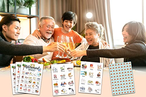 Retirement Bingo Cards, Retirement Game for 24 Players, Family & Friends Office Activity, Retirement Party Favors Supplies Decorations (12) - style: Retirement