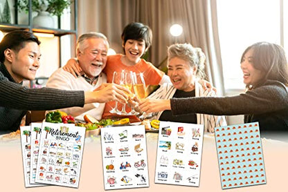 Retirement Bingo Cards, Retirement Game for 24 Players, Family & Friends Office Activity, Retirement Party Favors Supplies Decorations (12) - style: Retirement