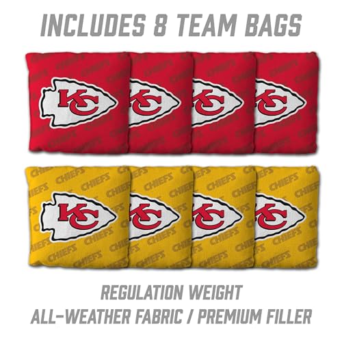 YouTheFan NFL 2' x 4' Slogan Series Professional Wood Cornhole Game with Logo Bags - color: Kansas City Chiefs