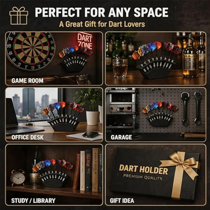Two-in-one Wooden Dart Holder, Wall Mount & Stand Dart Accessories for Dart Storage