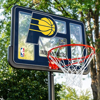 Lifetime NBA Indiana Pacers Portable Basketball Hoop, Adjustable Height 7.5-10 Ft, 44 Inch Shatterproof Fusion Backboard, Base with Wheels - color: Indiana Pacers