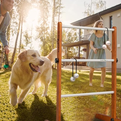 Ladder Golf - Single Ladder Ball Game (Green + White Bolas) Official Brand Game (G/W)