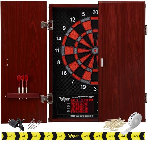 Viper Neptune Electronic Dartboard, Throw Line Light, and Viper 2BA Tufflex Tips III- Black 50ct. Box