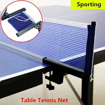 Gym Playing 2 Iron Stand Training Competition Outdoor Replacement Table Tennis Net Set Portable Foldable Sport Supplies(Blue)