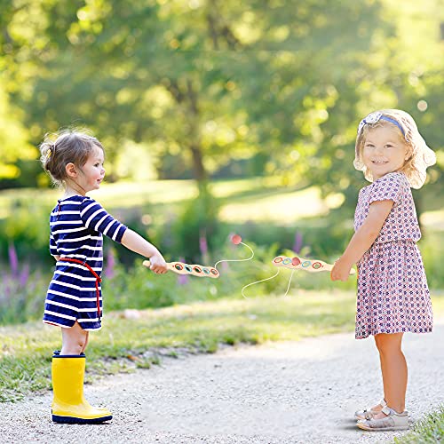 ArtCreativity Wooden Flip Paddle Game, Set of 2, Wood Paddle Toy with Red Ball on String, Outdoor Toys for Boys and Girls, Beach and Backyard Games for Kids and Adults, Great Gift Idea (Pack of 2) - size: 12.33 inches tall (Pack of 2)