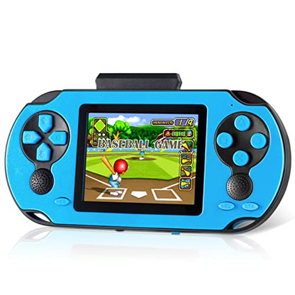 TaddToy 16 Bit Handheld Game for Kids Adults, 3.0'' Large Screen Preloaded 230 HD Classic Retro Video Games with USB Rechargeable Battery & 3 Game Cartridges for Birthday Gift for Kids 4-12 (Blue) - color: Blue