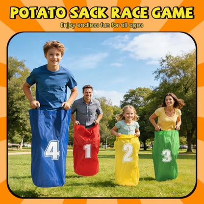 ropoda Field Day Games, Outdoor Carnival Games Potato Sack Race Bags for Adults and Kids, Bean Bags, Soft Plastic Cones,Ring Toss Set,Egg and Spoon Race, Outdoor Games Easter - color: 57PCS