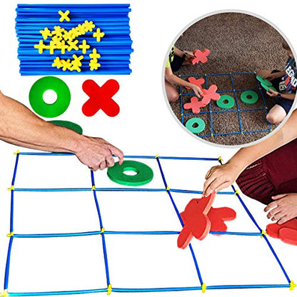 RAINBOW TOYFROG Jumbo Tic Tac Toe Set, Large Indoor/Outdoor Games, Backyard Fun for Kids & Adults, Party Play with Carry Bag