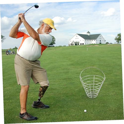 Metal Golf Ball Basket with Handle Iron Storage Container Holds Balls for Driving Ranges Clubs Practice Sessions and Home Use