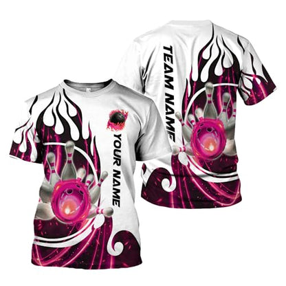 Rivelus Personalized Name Bowling Shirts for Men and Women 3D, Bowling Shirts for Team Bowling, Bowling Shirts Gift - color: Blm31
