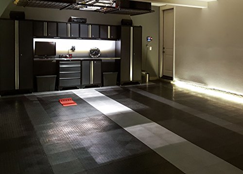 GarageDeck Coin Pattern, Durable Interlocking Modular Garage Flooring Tile (12 Pack), Black - color: Black, size: 12 Pack