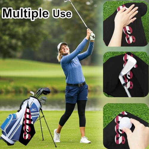 Funny Titties Microfiber Towel, Premium Golf Towel with Clip, Ideal Golf Accessory Gifts for Men Women Golfer Grandpa Mom Dad, Birthday Retirement Gifts for GolfFans Golfs Lover, 16x24 Inch - color: Titties American Flag