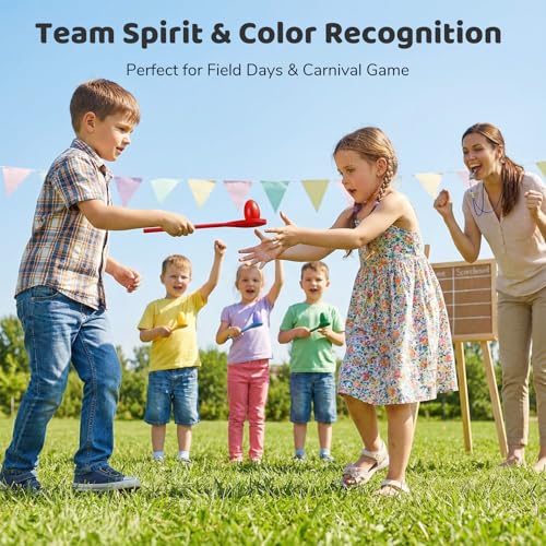 LovesTown 12 PCS Egg Spoon Race Game Sets, Wooden Balance Relay Games for Kids Carnival Birthday Party Outdoor Spring Group Obstacle Course Game Field Day Party Favors - size: Medium