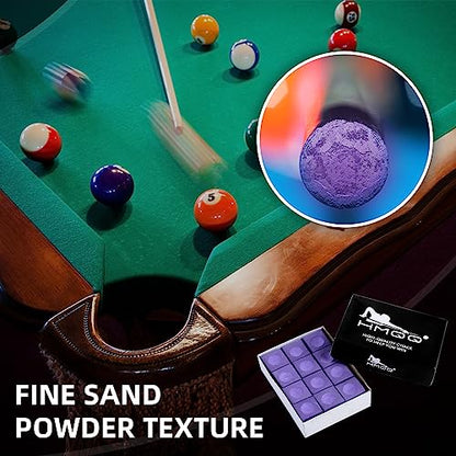 HMQQ Pool Cue Chalk – 12 Pack Billiard Chalk, Low Dust & Anti-Slip Cue Chalk for Smooth, Accurate Shots – 6 Colors Available for Pool Lovers, Home Tables & Clubs - color: Purple