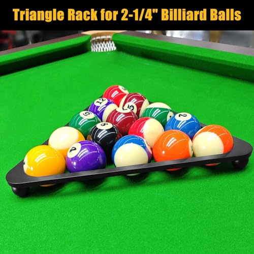 Aluminum Alloy Pool Ball Rack Billiard Ball Triangle Rack for 2-1/4" Pool Balls, Pool Table Ball Holder Positioning Rack - color: Black