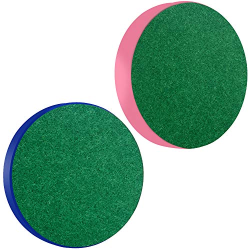 ONE250 Air Hockey Pushers and Red Air Hockey Pucks, Goal Handles Paddles Replacement Accessories for Game Tables (4 Striker, 4 Puck Pack) - color: Pink & Blue