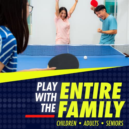 NIBIRU SPORT Professional Ping Pong Paddle Sets - 2 Player or 4 Player Table Tennis Paddles, Retractable Net, Pingpong Balls and Carry Bag Storage Case - Table Tennis Equipment & Ping Pong Accessories - style: 4 Paddles+6 Balls+Net