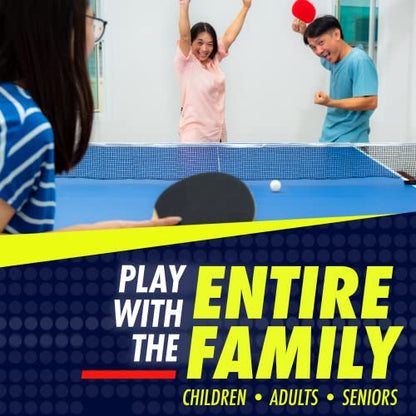 NIBIRU SPORT Professional Ping Pong Paddle Sets - 2 Player or 4 Player Table Tennis Paddles, Retractable Net, Pingpong Balls and Carry Bag Storage Case - Table Tennis Equipment & Ping Pong Accessories - style: 4 Paddles+6 Balls+Net