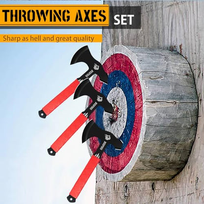 NedFoss Bear Throwing Axe Set with TPR Handle, 11.7“ Full Tang Throwing Axes for Axe Throw, Throw Game for Recreation and Competition - style: Throwing, axe throwing game for backyard,axe throwing game, ax throwing game set for adults,axe throwing set,out