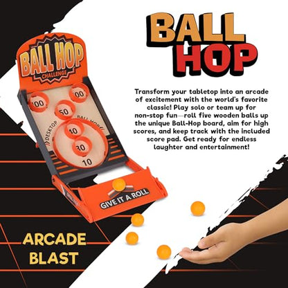 Point Games Ball Hop Game - Collapsible Arcade Games - Solo or Team Home Tabletop Game for Party Activity Birthday - Easy Setup (Small)