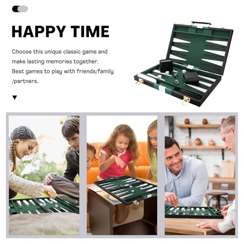 Backgammon Set - Classic Board Game with Premium PU Leather Case - Portable Travel Strategy Backgammon Game Set for Adults, Kids Family Game Night, Vacation & Gifts (11inch Small, Black) - color: Black, style: 11inch