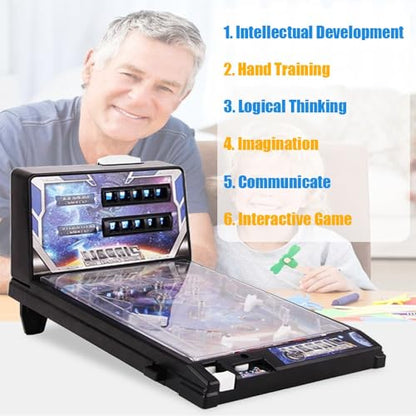 Mini Electronic Pinball Game with Scorer Light and Sound Tabletop Adults Pinball Machine for Kids Retro Desktop Arcade Pinballs Toy
