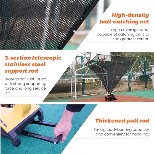 Efficraft Automatic Basketball Shooting Machine, Dual - Power Rechargeable/Plug - in Shooting Trainer, 2-in-1 Electric Basketball Rebounder Machine