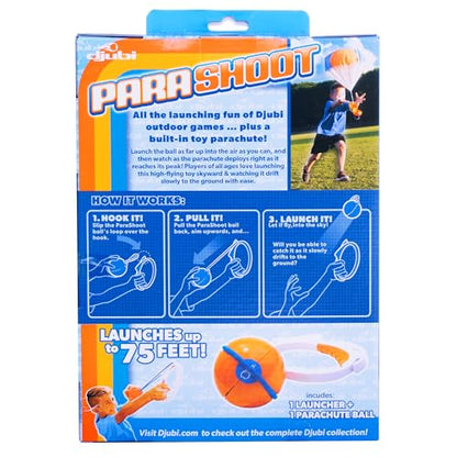 Djubi Parashoot, Best Gifts for Kids and 8 & Up - Slingshot Flying Parachute Outdoor Beach, Lawn, & Tailgating Family Game - Toys Gifts for 8 9 10 11 12 13 Year Old