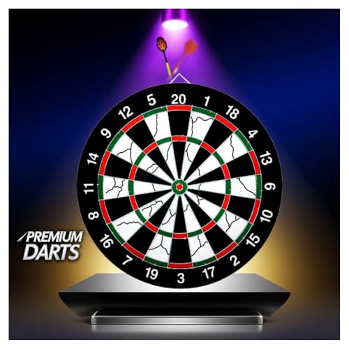 Flocking Dart Board Set,Double-Sided Dart Board with 12pcs Steel Tip Darts-Lightweight Bristle Dartboard-Multiplayer Party Games - size: 15"