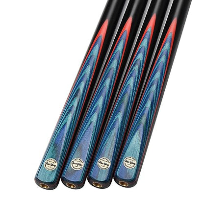 57" 3/4 Jointed Billiard/Pool/Snooker Cue Set 5 Face-Spliced Ash Shaft with A Leather Cue Case - color: Blue Flames Butts