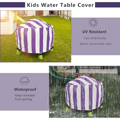 Water Table Cover Spiralin' Seas Waterpark Outdoor Sand Water Play Table Cover 34X34X18 inch-(Cover only)-Purple - color: Purple
