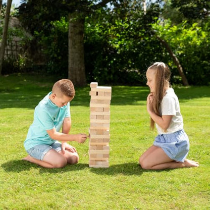 Giant Stack 'N' Fall - Classic Wooden Block Game, Indoor & Outdoor Play, Travel Bag, Party-Table-Backyard Activity, Family Age 3+ - style: Stack 'N' Fall