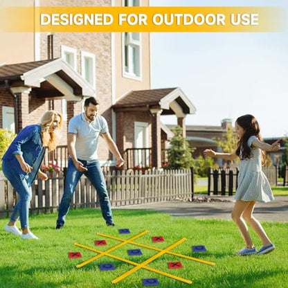 VANPET Giant Tic Tac Toe Bean Bag Toss Games for Kids Adults Family, Large Outside Lawn Yard Backyard Carnival Field Day Game, Beach Picnic Camping Birthday Party Family Reunion Games