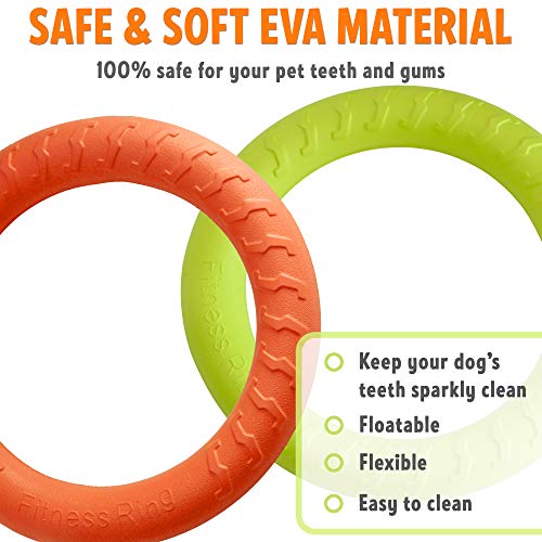 PetSpy Dog Ring Toy – Flying Ring for Outdoor Play, Floating Training & Fetch Toy for Throwing, Catching & Chewers – Durable EVA Flying Disc for Small, Medium & Large Dogs - size: Large, style: 2 Rings